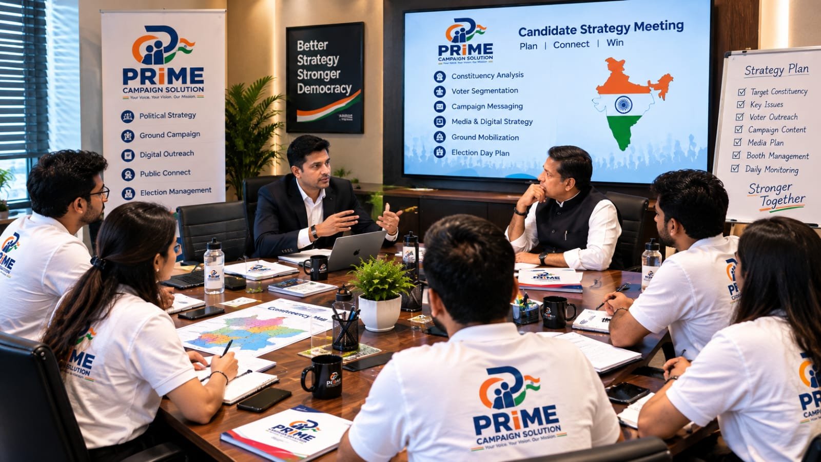 Candidate strategy meeting with the Prime Campaign Solution team