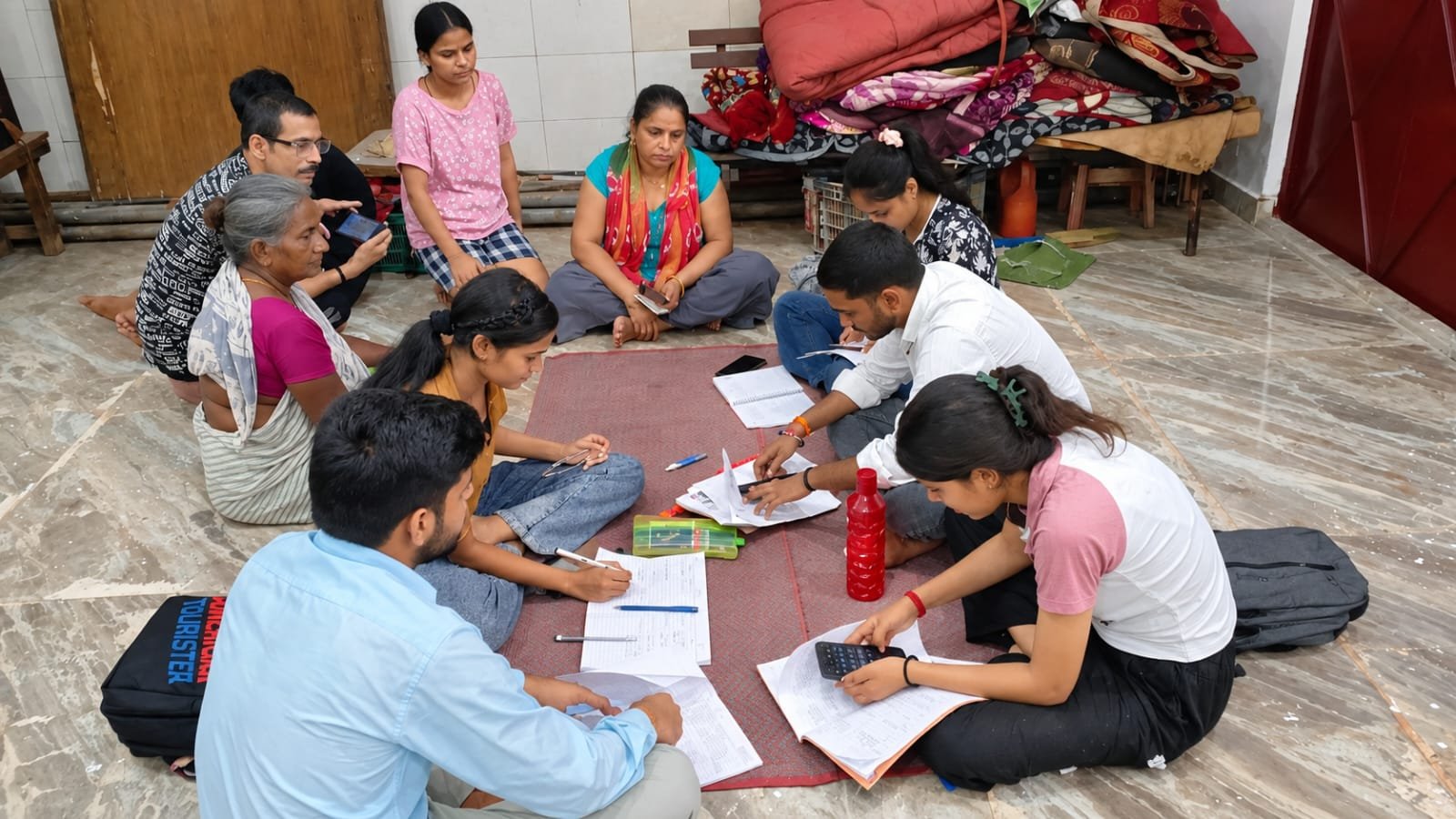 Team reviewing campaign data and reports
