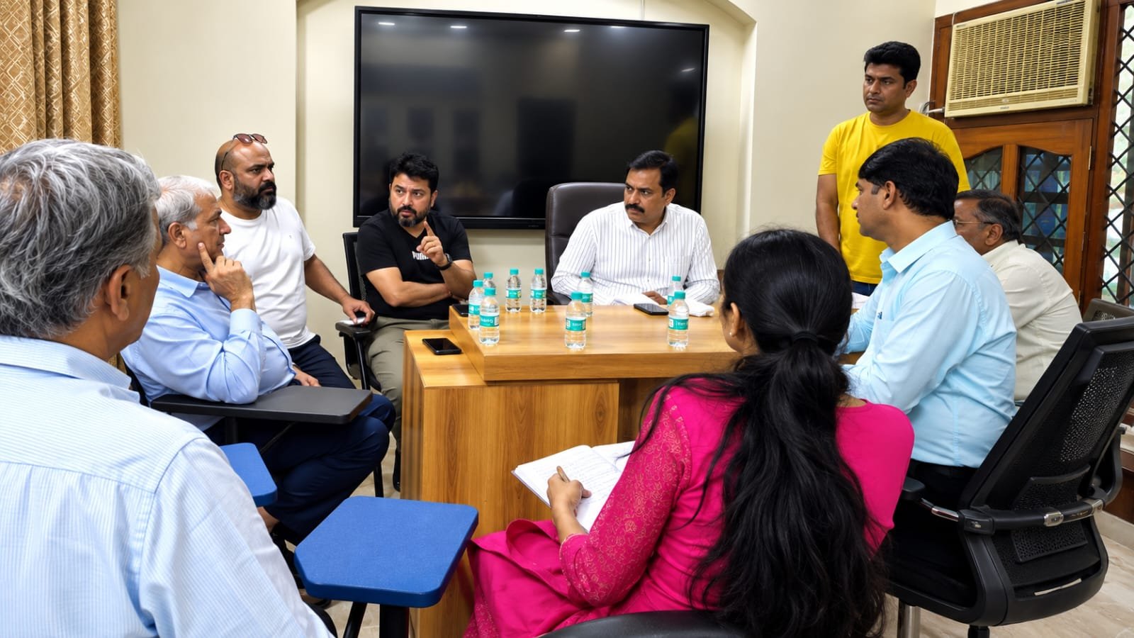 Team reviewing campaign data
