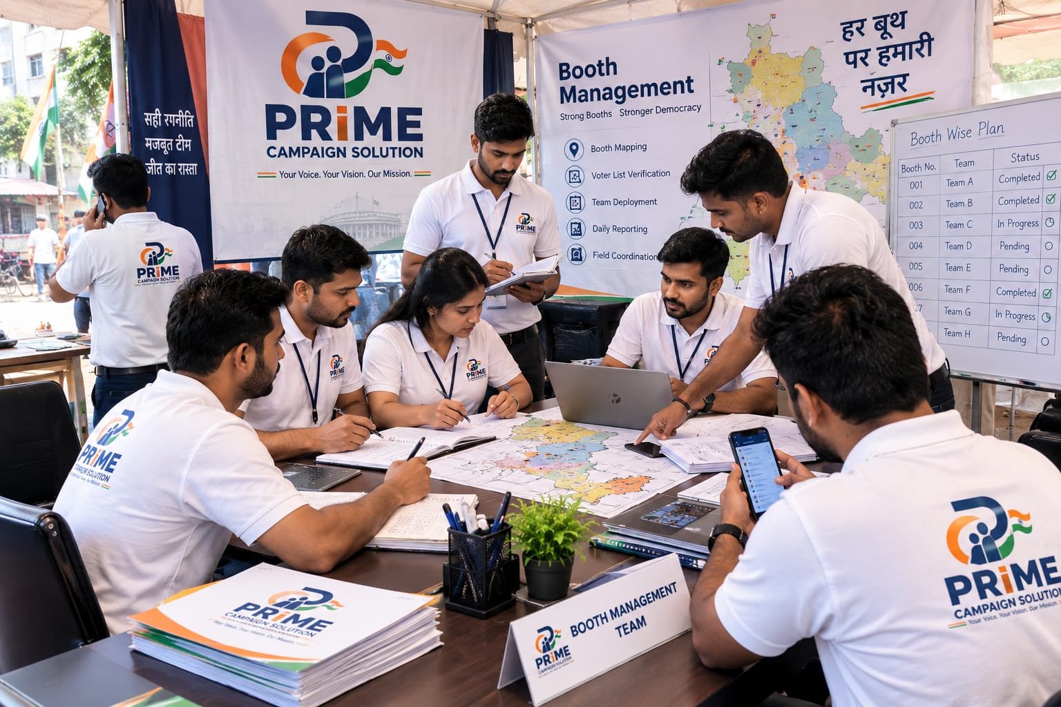 Prime Campaign Solution team running booth management operations